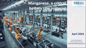 Manganese a critical battery raw material